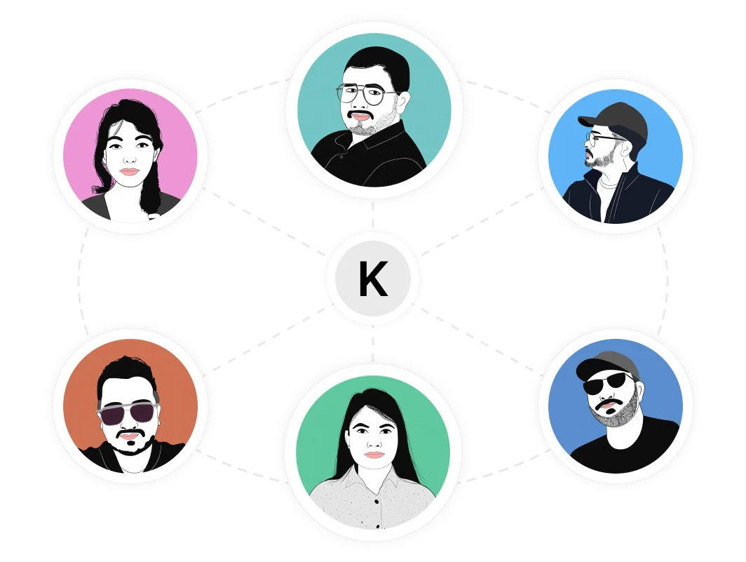 Collage of Aesthetic Avatars A collage of four minimalistic avatars